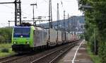 bls Cargo 485 005-3 REV/Bö/17.10.23 mit dem Ambrogio KLV Durchfahrt Bingen am Rhein.