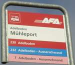 (130'368) - AFA-Haltestellenschild - Adelboden, Mhleport - am 11.