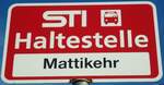 (137'059) - STI-Haltestellenschild - Aeschlen, Mattikehr - am 28.
