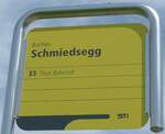 (153'707) - STI-Haltestellenschild - Buchen, Schmiedsegg - am 10.