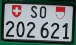 (286'740) - Nummernschild - SO 202'621 - am 3. Mai 2026 beim Bahnhof Burgdorf