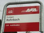 (130'969) - AFA-Haltestellenschild - Frutigen, Rohrbach - am 15.