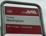 (130'999) - AFA-Haltestellenschild - Frutigen, Marktplatz - am 15.