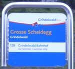 (277'855) - GrindelwaldBus-Haltestellenschild - Grindelwald, Grosse Scheidegg - am 15.
