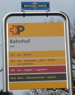 (282'030) - +P/tpf-Haltestellenschild - Ins, Bahnhof - am 1.
