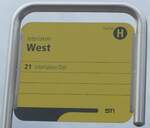 (214'854) - STI-Haltestellenschild - Interlaken, West - am 23.