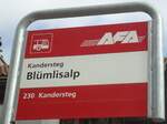 (138'472) - AFA-Haltestellenschild - Kandersteg, Blmlisalp - am 6.