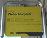 (153'969) - STI-Haltestellenschild - Reutigen, Viehschauplatz - am 17.