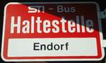 (136'680) - STI-Haltestellenschild - Sigriswil, Endorf - am 31.
