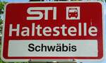 (128'209) - STI-Haltestellenschild - Steffisburg, Schwbis - am 1.