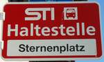 (128'210) - STI-Haltestellenschild - Thun, Sternenplatz - am 1.