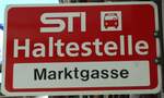 (128'211) - STI-Haltestellenschild - Thun, Marktgasse - am 1.