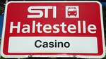 (128'216) - STI-Haltestellenschild - Thun, Casino - am 1.