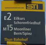 (129'298) - STI-Haltestellenschild - Thun, Bahnhof - am 4.