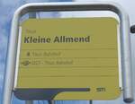 (206'444) - STI-Haltestellenschild - Thun, Kleine Allmend - am 16.