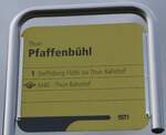 (269'725) - STI-Haltestellenschild - Thun, Pfaffenbhl - am 9.