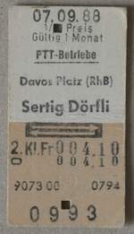 (282'498) - Ptt-Einzelbillet vom 7. September 1988 am 19. November 2025 in Thun