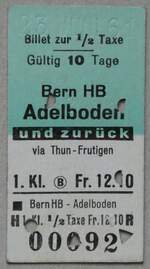 (283'383) - AFA-Einzelbillet vom 23. Juni 1961 am 21. Dezember 2025 in Thun