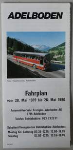 (286'231) - AFA-Fahrplan vom 28 Mai 1989 bis 26. Mai 1990 am 19. April 2026 in Thun