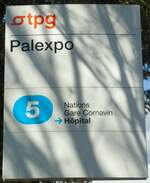 (132'843) - tpg-Haltestellenschild - Genve, Palexpo - am 10.