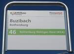 (203'349) - AutoAG-Haltestellenschild - Rothenburg, Buzibach - am 30. Mrz 2019