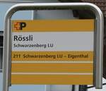 (281'337) - +P-Haltestellenschild - Schwarzenberg LU, Rssli - am 12. Oktober 2025