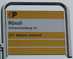 (281'386) - +P-Haltestellenschild - Schwarzenberg LU, Rssli - am 12. Oktober 2025
