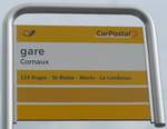 (224'019) - PostAuto-Haltestellenschild - Cornaux, gare - am z.