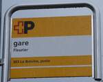 (268'409) - +P-Haltestellenschild - Fleurier, gare - am 24.