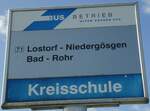 (139'898) - BOGG-Haltestellenschild - Lostorf, Kreisschule - am 23.