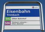 (164'269) - A-welle-Haltestellenschild - Trimbach, Eisenbahn - am 30.