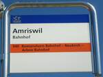 (129'095) - AOT-Haltestellenschild - Amriswil, Bahnhof - am 22.