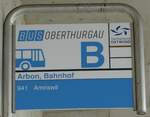 (235'997) - BUS OBERTHURGAU-Haltestellenschild - Arbon, Bahnhof - am 21.