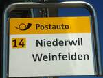 (129'090) - PostAuto-Haltestellenschild - Frauenfeld, Bahnhof - am 22.