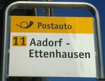 (129'093) - PostAuto-Haltestellenschild - Frauenfeld, Bahnhof - am 22.