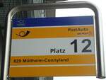 (134'937) - PostAuto-Haltestellenschild - Frauenfeld, Bahnhof - am 10.