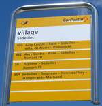 (219'011) - PostAuto-Haltestellenschild - Sdeilles, village - am 25.