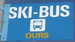 (178'186) - SKI-BUS-Haltestellenschild - Les Collons, Ours - am 28.