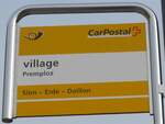 (176'741) - PostAuto-Haltestellenschild - Premploz, village - am 26.