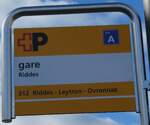(285'041) - +P-Haltestellenschild - Riddes, gare - am 24.