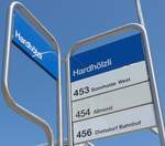 (208'254) - ZVV-Haltestellenschild - Regensdorf, Hardhlzli - am 1.