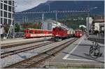 Zwischen den MGB Zügen nach Visp und Fiesch, bildet die historische HGe 4/4 36 mit ihrem Glacier Pullman Express von St.