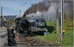 Die BFD HG 3/4 N° 3 der Blonay-Chamby Bahn rangiert in Blonay um in der Folge ihren Dampfzug für die Rückfahrt nach Chaulin zu übernehmen. 

20. Oktober 2024