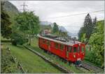 Bei Km 8.2 ist der RhB Bernina Bahn ABe 4/4 I N° 35 unterwegs von Blonay nach Chamby.
