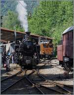 Festival Suisse de la vapeur / Schweizer Dampffestival 2026 - Im Museumsbahnhof von Chaulin zeigen sich die BFD HG 3/4 N� 3 und die RhB Ge 4/4 81 (beide im Besitz der Blonay-Chamby Bahn). 

25. Mai 2026 