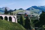 MOB/BC: BC-Dampfzug beim Passieren des Flendruz-Viadukts am 29.