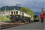 Eine schöne Erinnerung an ein gelungenes Jubiläum: 50 Jahre Blonay Chamby Museumsbahn; im linken Bildteil zeigt sich im prächtige Spätnachmittagslicht der MOB DZe 6/6 2002.