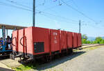 Der zweiachsige offene Güterwagen (Hochbordwagen) mit einer Bremserbühne, ex GFM L 712, ex TPF Ek 712  (Chemins de fer Fribourgeois, ab 2000 tpf - Transports publics fribourgeois SA /