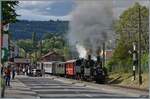 Festival Suisse de la vapeur 2024 / Schweizer Dampffestival 2024 der Blonay-Chamby Bahn - weit fotogener und von etlichen verfolgt zeigt sich die Ausfahrt der beiden Blonay Chamby Bahn Lok LEB G 3/3