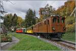 La DER de la Saison / Das Saison Ende der Blonay Chamby Bahn 2025 - Seit einigen Jahren zeigt die Blonay Chamby Bahn zum Saison Ende mit einem verdichteten Fahrplan noch einmal ihre herrlichen Fahrzeuge im Einsatz: Mein Bild-Farvorit ist dieses Foto, welches neben dem RhB ABe 4/4 I 35 an der Spitze des Riviera Belle Epoque Zuges am Schluss die prächtige RhB Ge 4/4 81 auf der Fahrt von Chaulin nach Vevey als Zug 358152 kurz vor Blonay zeigt. (Beide Triebfahrzeuge sind Eigenturm der Blonay-Chamby Bahn.) 26. Oktober 2025 La DER de la Saison / Das Saison Ende der Blonay Chamby Bahn 2025 - Seit einigen Jahren zeigt die Blonay Chamby Bahn zum Saison Ende mit einem verdichteten Fahrplan noch einmal ihre herrlichen Fahrzeuge im Einsatz: Mein Bild-Farvorit ist dieses Foto, welches neben dem RhB ABe 4/4 I 35 an der Spitze des Riviera Belle Epoque Zuges am Schluss die prächtige RhB Ge 4/4 81 auf der Fahrt von Chaulin nach Vevey als Zug 358152 kurz vor Blonay zeigt. (Beide Triebfahrzeuge sind Eigenturm der Blonay-Chamby Bahn.) 26. Oktober 2025